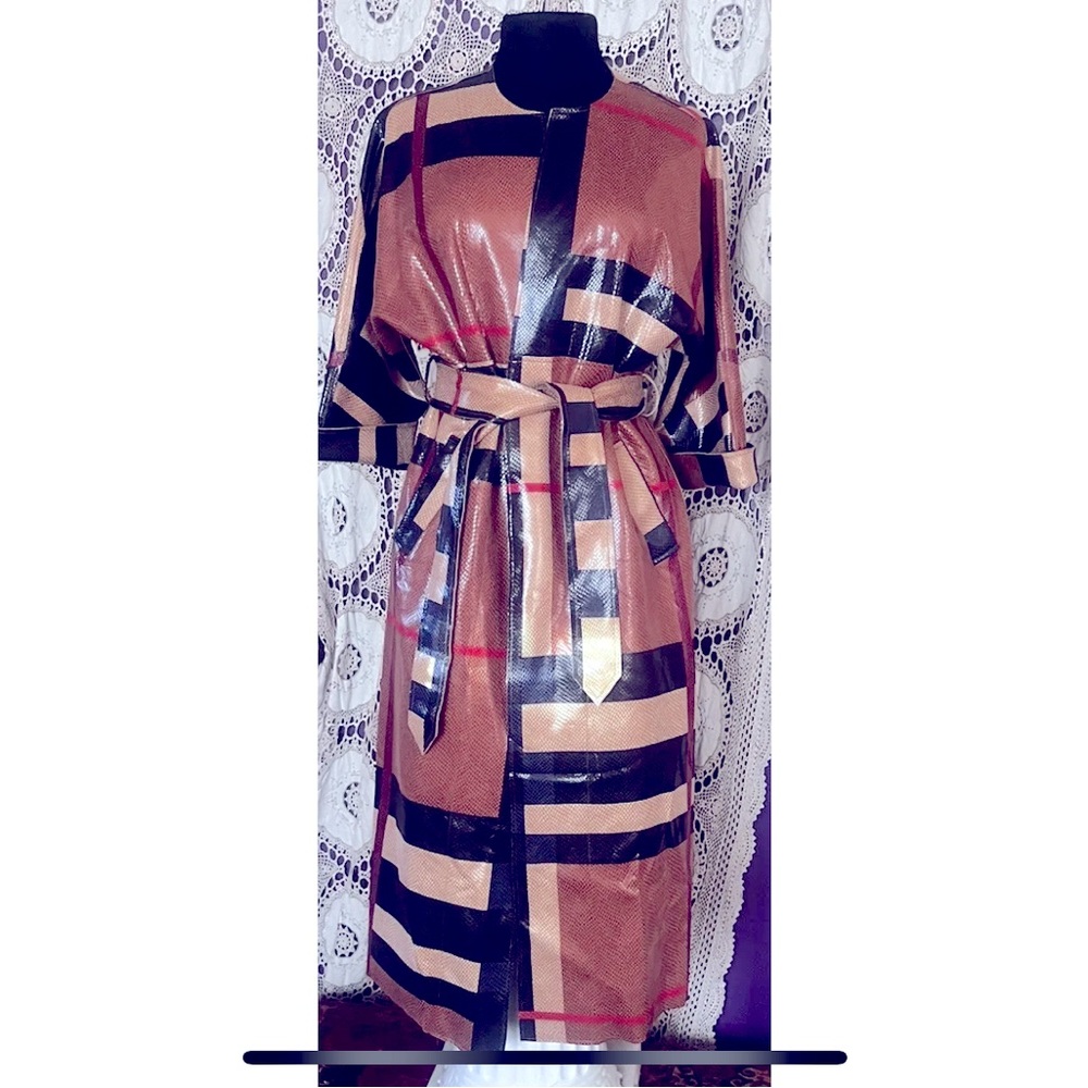 Vintage Patchwork Faux Snakeskin Overcoat by Anis.A. Size S